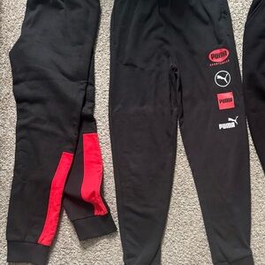 Puma Kids Black Joggers with Red Details